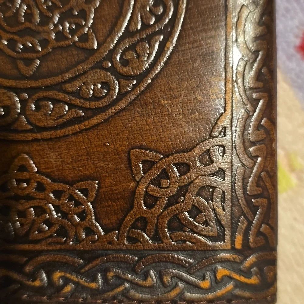 ♥️BUY 2 GET 1 FREE Earthbound Brown Embossed Clock Leather Journal